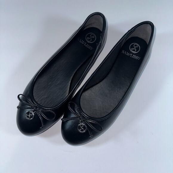 Sam & Libby Shoes Women's 7.5 Black Callan Ballet Flat Shoes Preppy - Picture 8 of 12